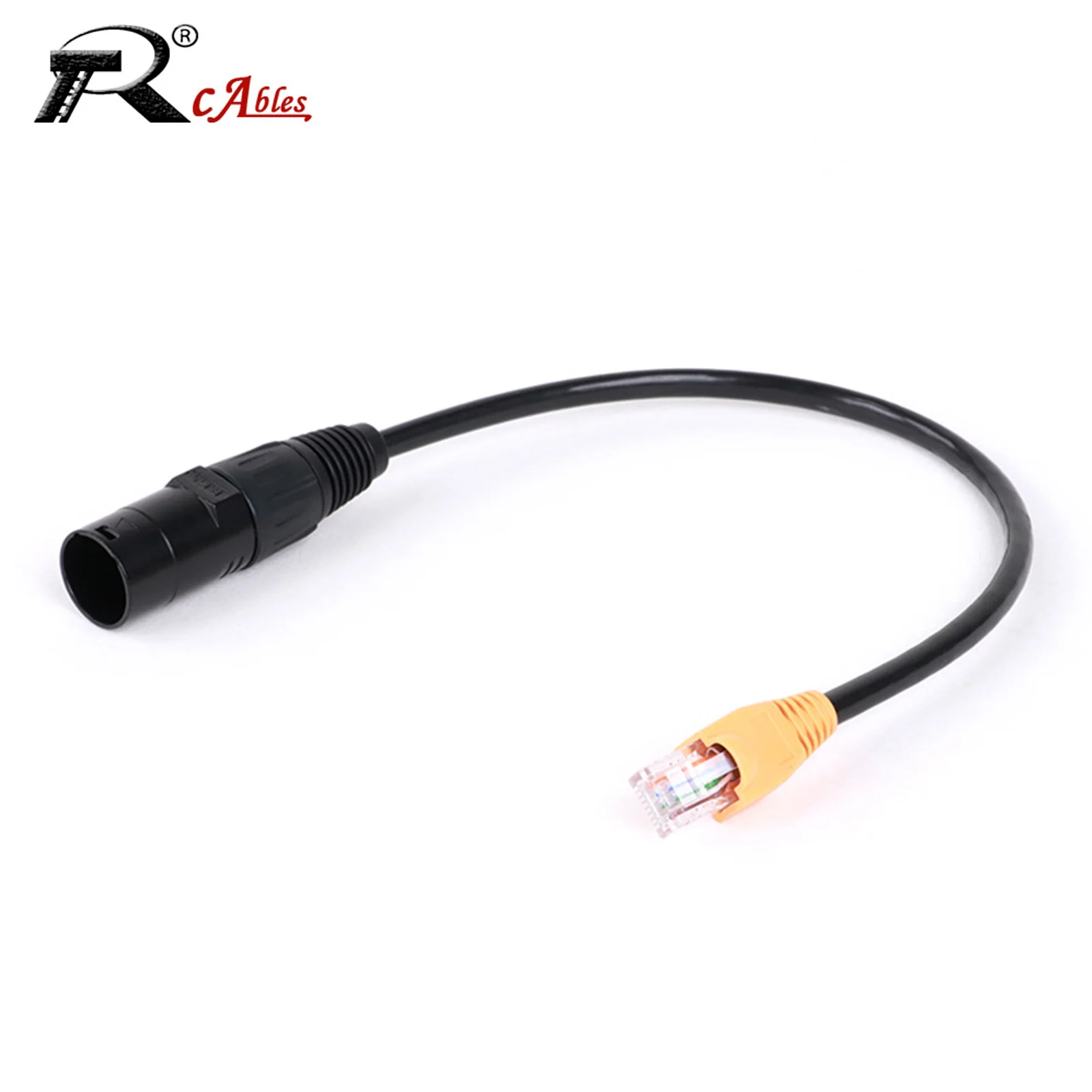 Cat5 Ethernet Cable Compatible with EtherCON RJ45 UTP Connectors in Black for Professional Audio, Video, and Network Application