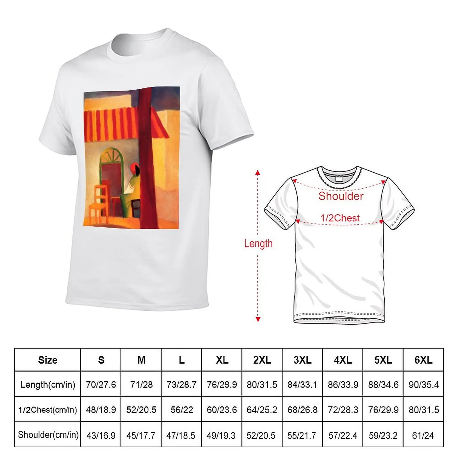 Vintage August Macke Turkisches Cafe 1914 T-Shirt Casual Street Style Short Sleeve Tee