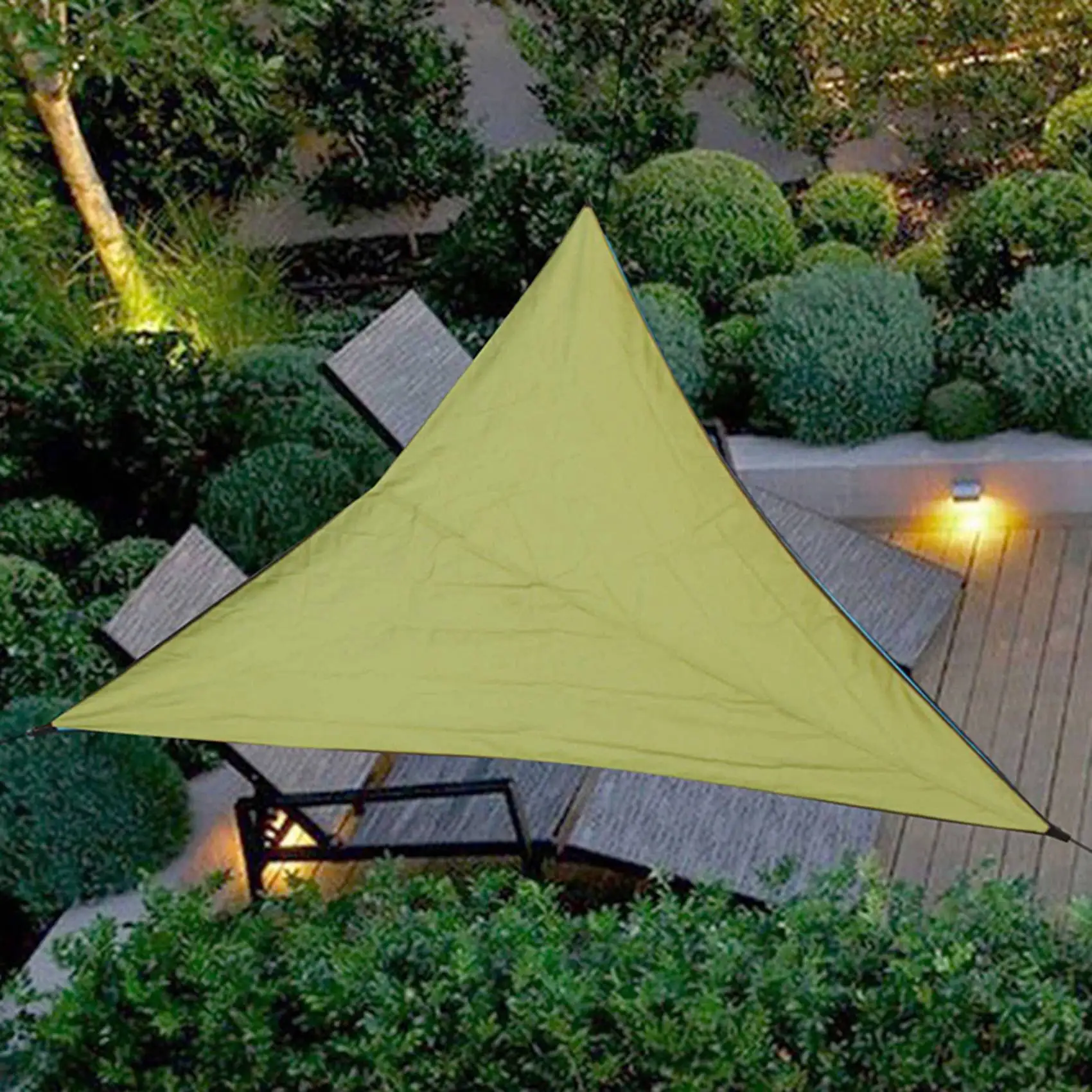 AT21-2Pcs 3X3X3M Waterproof Triple-Cornered Sun Shelter Awning Parasol Light Green