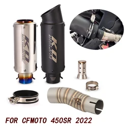 51MM  For CFMOTO 450SR 450NK 2022-2025 Motorcycle Exhaust Tips Mid Link Pipe Stainless Steel Muffler Slip On DB Killer