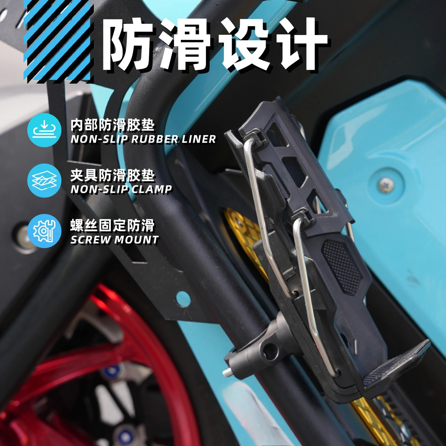 Matte Black Motorcycle Cup Holder Auto-Clamping Self-Adaptive Handlebar Water Cup Bracket Anti-Slip Universal Frame Mount