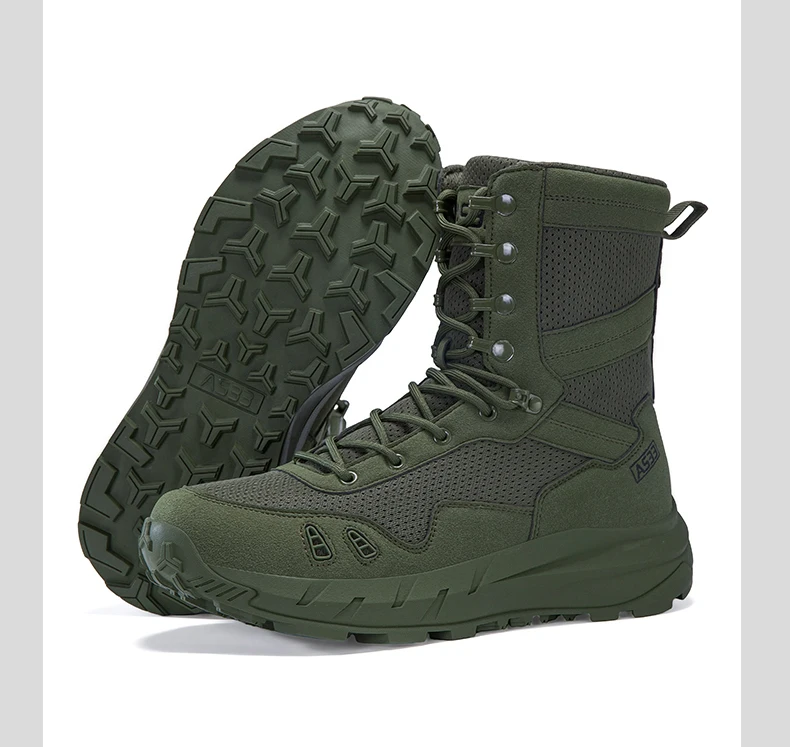 Neue taktische Stiefel für Herren, atmungsaktiv, wasserdicht, ultraleicht, für den Außenbereich, für Herren, Armee-Stiefel, schnelle Reaktion, Schnürung, Sicherheitsarbeit – Detail 39