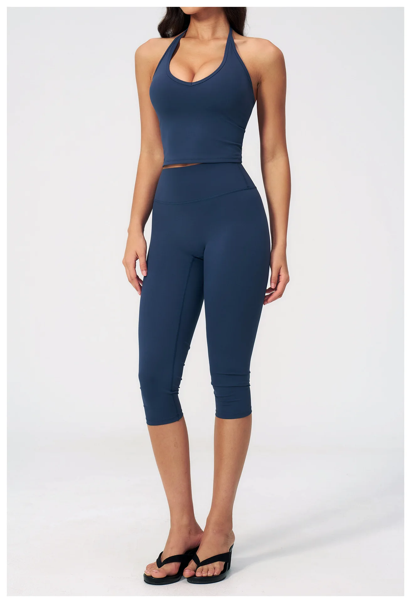 Women Tracksuit Yoga Set 2PCS Sports Set Short Sleeve Fitness Outfits Workout Clothes Running Capri Pants Gym Suit Athletic Wear