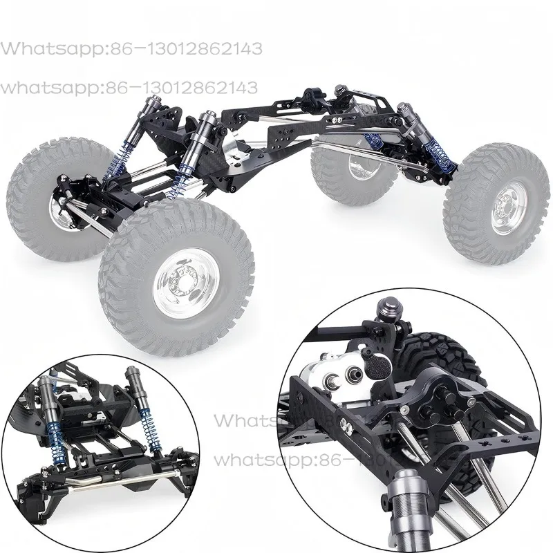 LCG Low‑Center‑Gravity Carbon Fiber Chassis Kit 1/10 RC Crawler High Clearance With Gearbox & Shocks Upgrade Parts