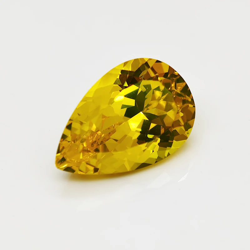 Lemon Yellow Color  Pear Cut  Yttrium Aluminium Garnet YAG Loose Gemstone YAG Stones  Lab Diamonds for Jewelry Making