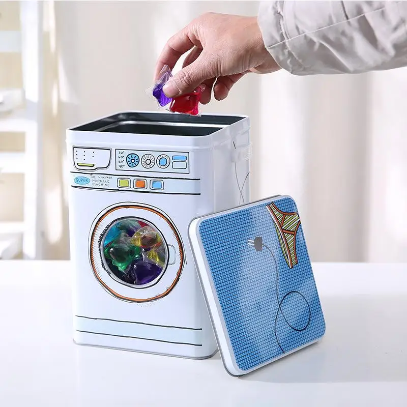 

Portable Home Laundry Powder Bucket Large Size with Cover Grain Food Storage Box Storage Box Family Organization Tools