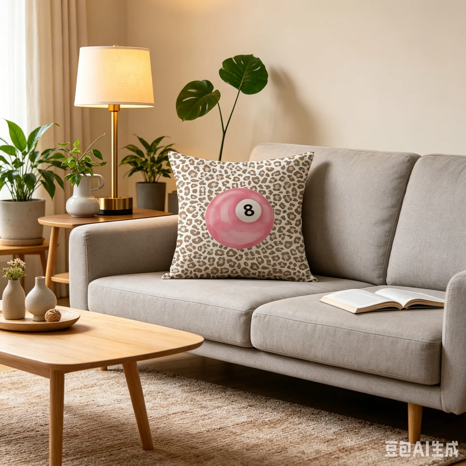 Vintage Soft Pillowcase Leopard Print Pink eight Pillow Case Leisure Comfort Square Throw Cushion Cover 3D Double-sided Print