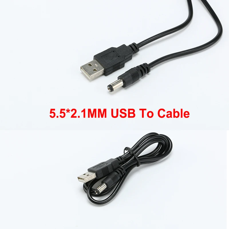 USB 2.0 To DC 5.5V Power Cable  DC 5.5mm X 2.1mm 0.8M Support 5V Charger Connector Cable for Table Lamp Tablet MP3 MP4