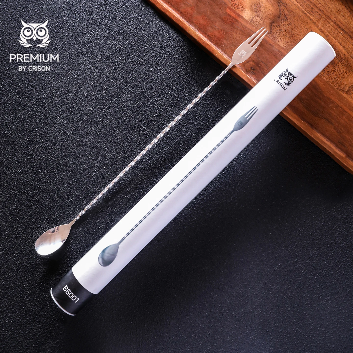 CRISON Fine Thread Bartender Bar Spoon/Cocktail Stirrer Bar Bartender Stirring Spoon 35cm