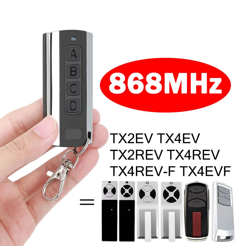 Programming TX4EV TX2EV TX4EVF TX4REV-F TX2REV TX4REV Remote Control Garage Door Opener 868MHz Electric Gate Control