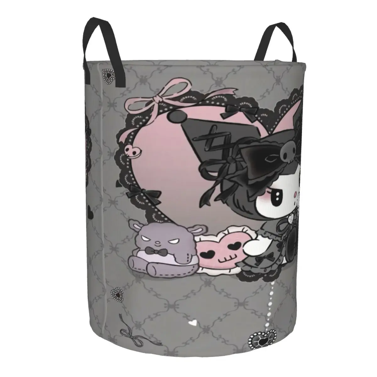 Custom Melody Kuromi Cartoon Lovers Laundry Hamper Large Clothes Storage Basket Toy Bin Organizer for Boy Girl