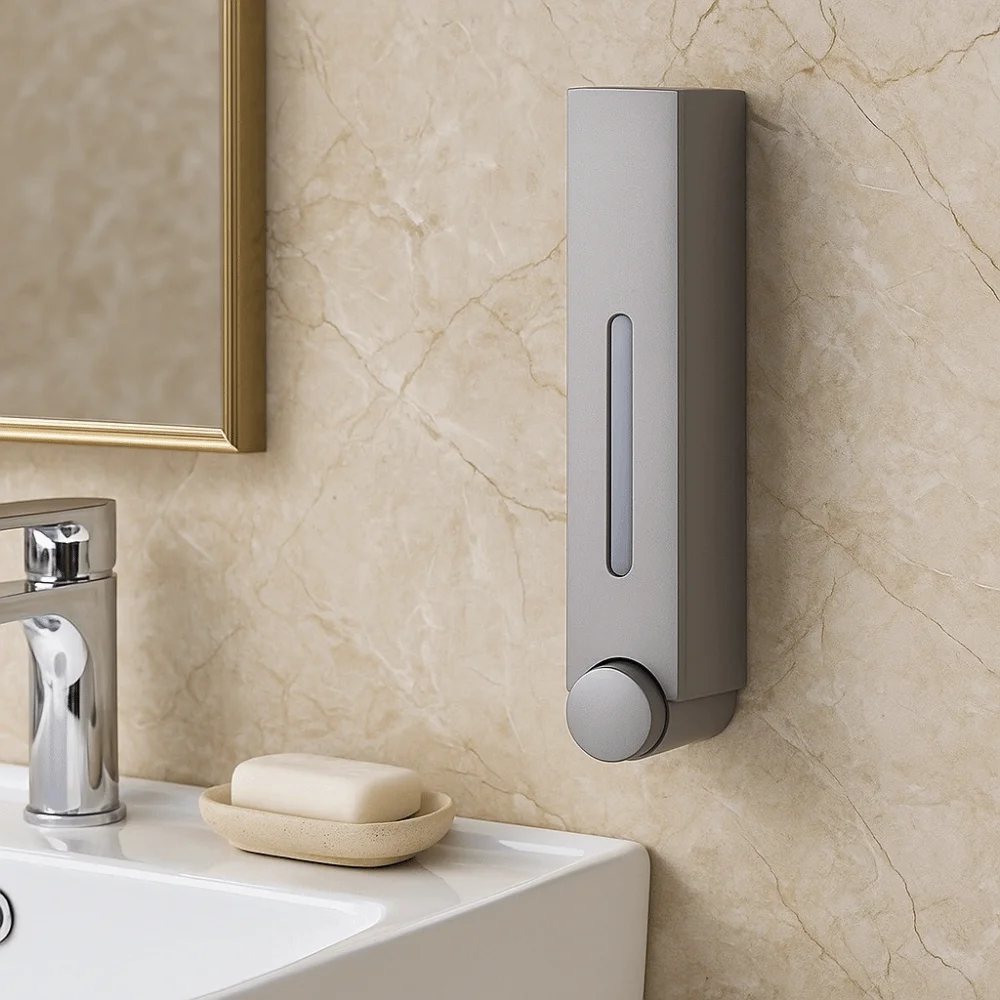 

Диспенсер для жидкого мыла Press Design, пластиковый, влагозащищенный, настенный, большой емкости 420 мл, держатель для дезинфицирующего средства для рук