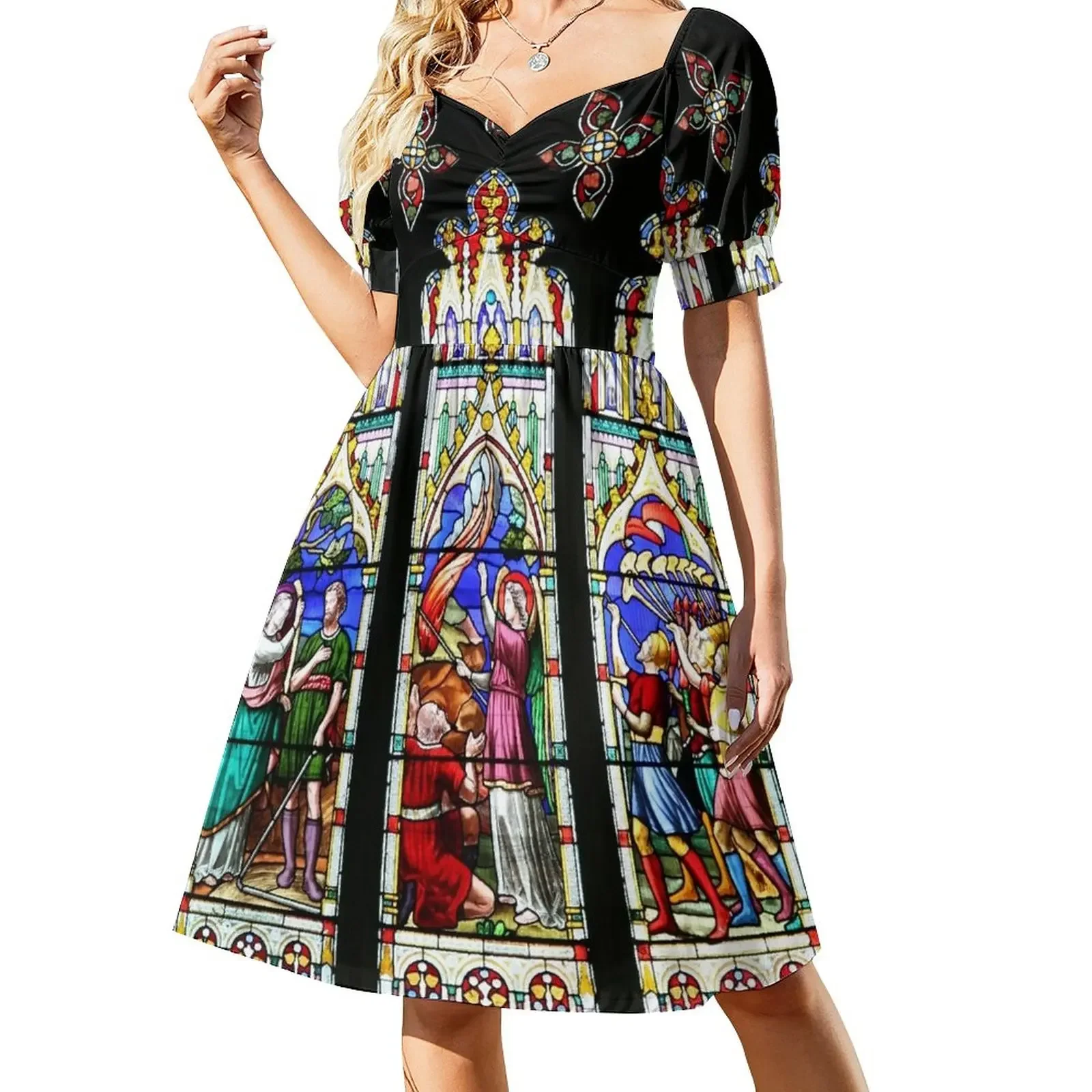 

Cathedral Stained Glass 3 Sleeveless Dress Dresses for wedding party Women's dress