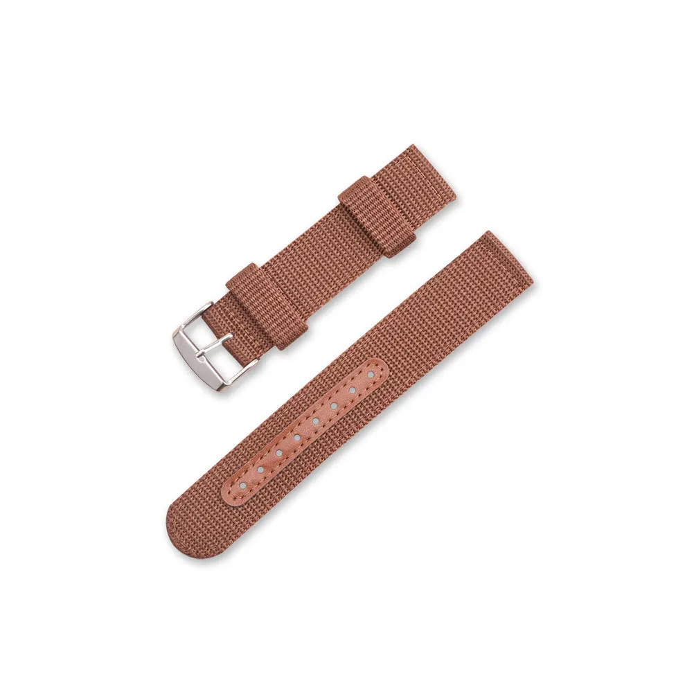 

2Pcs Breathable Nylon Watchband Durable Sports Replacement Strap Lightweight Watch Green Brown Watch Band