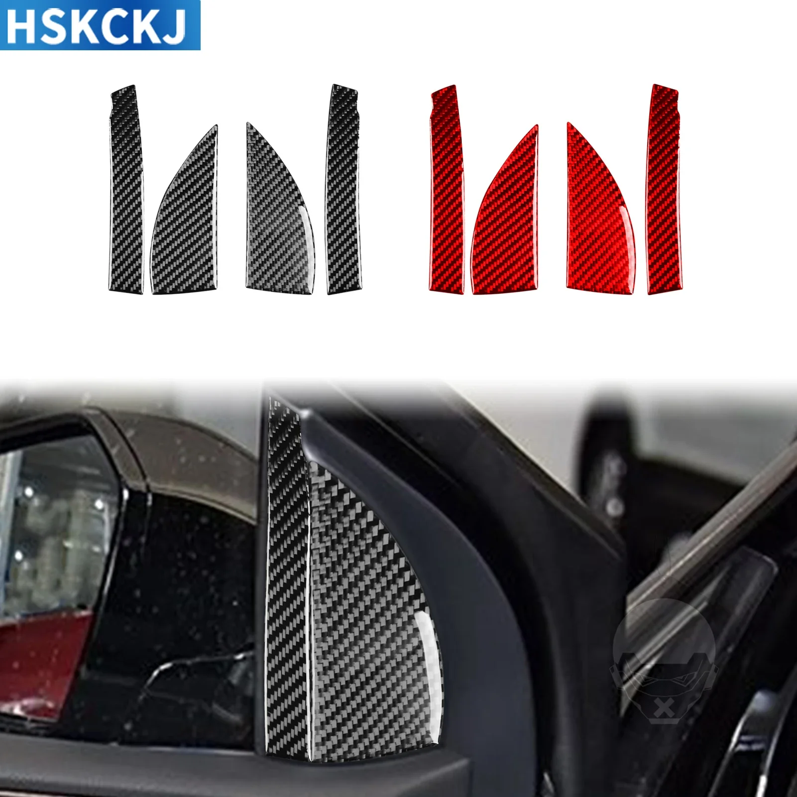 

For Hyundai Sonata 2015—2017 Real Carbon Fiber Car Inner A-pillar Panel Cover Trim Sticker Interior Decorative Accessories