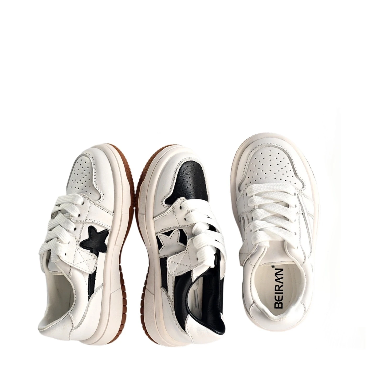 Cow Leahter Boys Skate Shoes Autumn Spring Soft Genuine Leather Girls Fashion Sneakers Non-slip Children's Casual Shoes