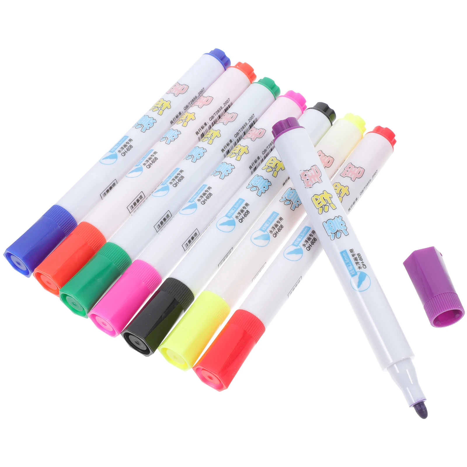 

8 Pcs Water Painting Pen Floating Colorful Paint Markers Erasable Whiteboard Pens for Kids Multicolor Plastic Art Tool Creative