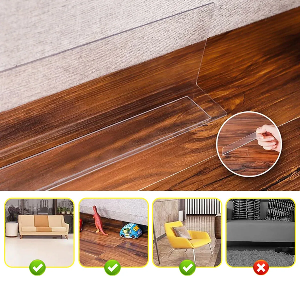 Toy Blockers For Furniture Under Couch Blocker Adjustable Bumper Stop Things From Going Under Sofa Furniture Bed For Pets Kids