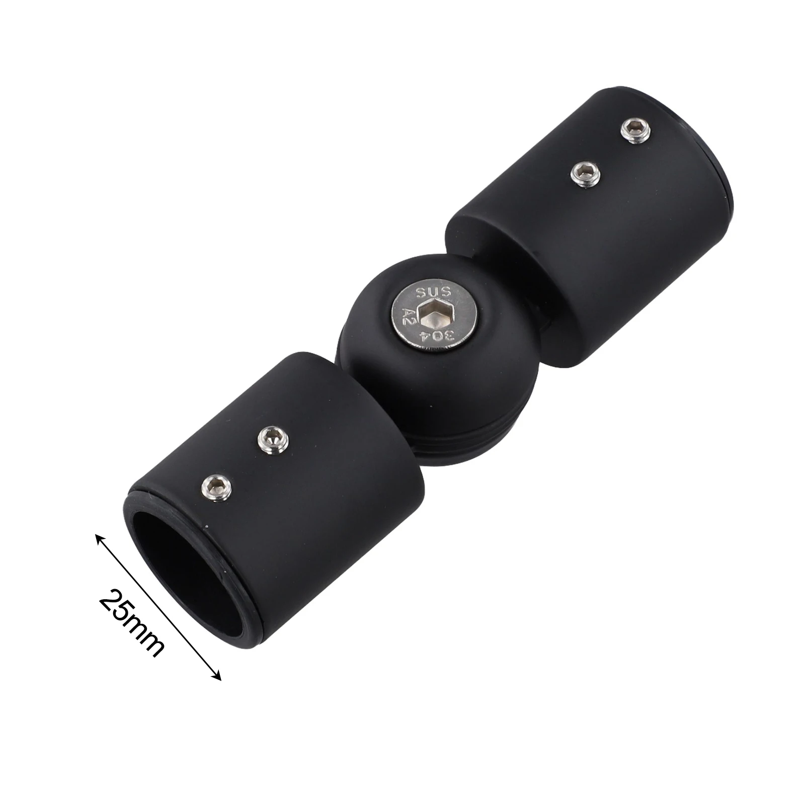 Rod Corner Connector with Adjustable Angle from 90 to 180 Degrees for Bay Window and Corner Window Curtain Rod Installations