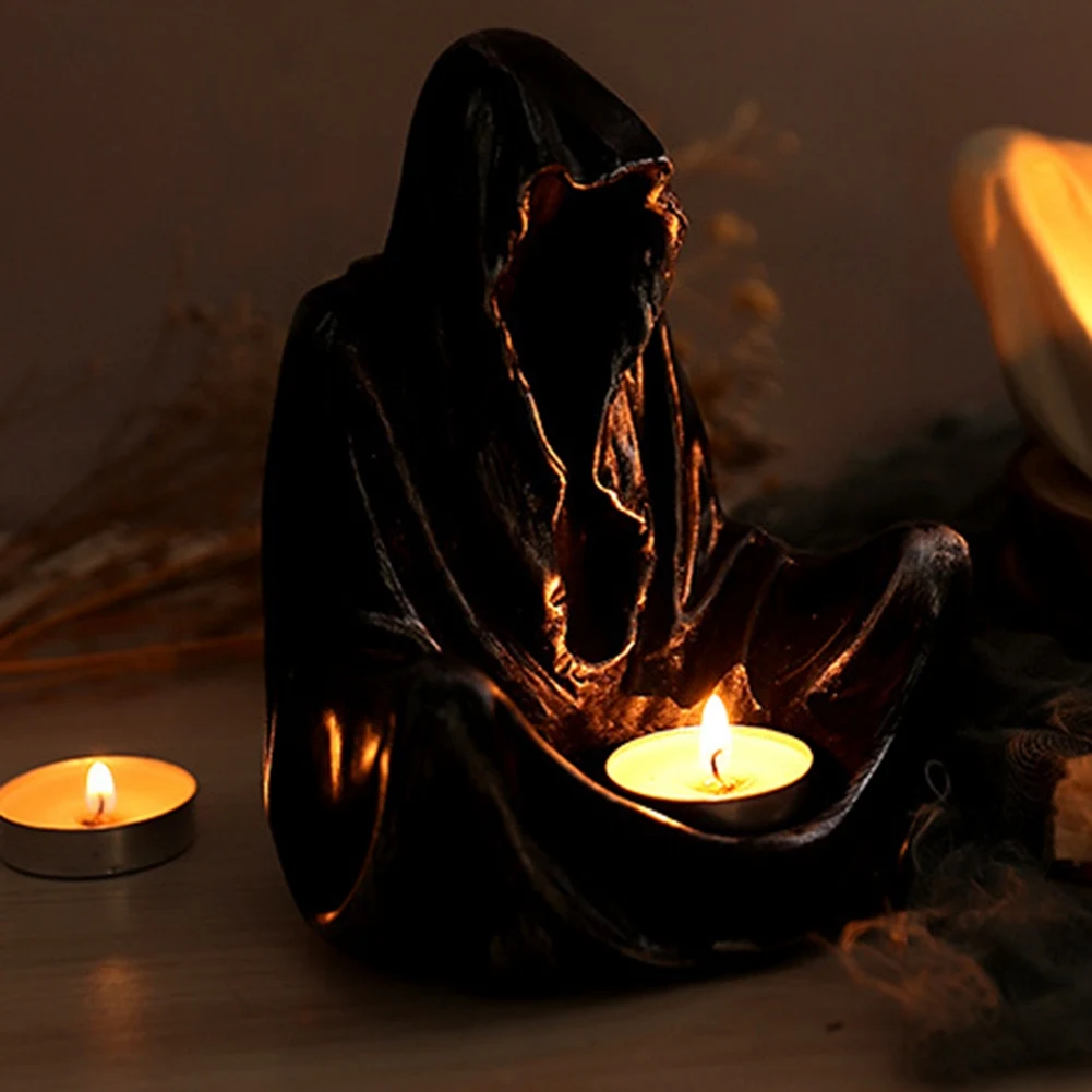 Top vente fantôme bougeoir Halloween horreur gothique bougeoir gothique effrayant thé lumière horreur bougeoir