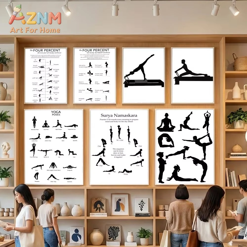

1pc Pilates Simple Poster Canvas Painting Art Wall Poster Home Room Decor