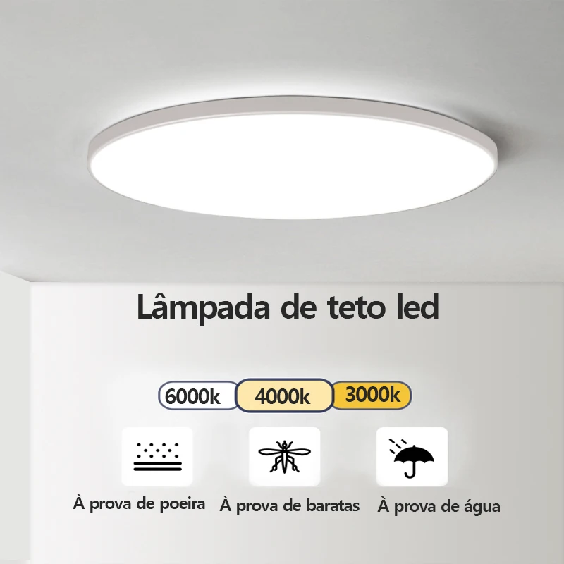 Lâmpadas de teto led moderna luz de teto 18/30/40/72w led 220v luzes de teto redondas sala estar quarto lâmpada de iluminação da cozinha interior