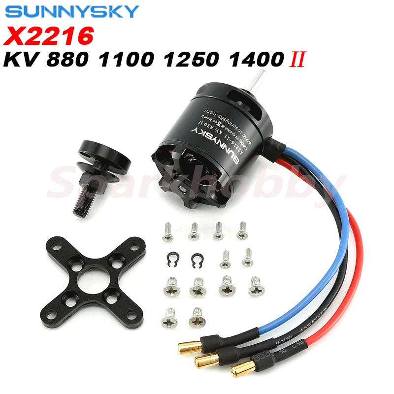 Motor sin escobillas SUNNYSKY X2216 KV880/KV1100/KV1250/KV1400 Original, eje de salida trasero, para modelos de Avión RC F3D F3A, 1 unidad