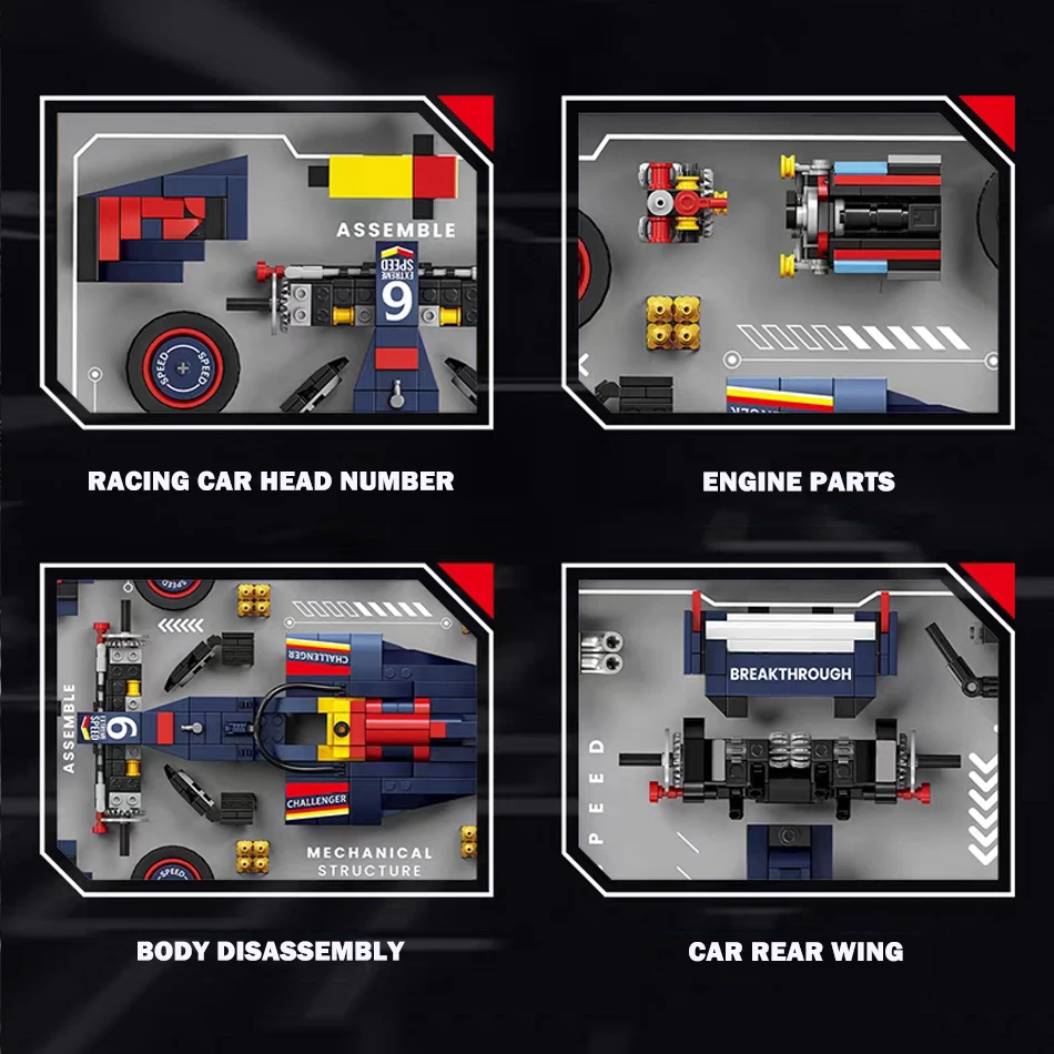 MOC Technische Snelheid F1 Racer Auto Demontage Model Bouwstenen Bricks met Frame Desktop Ornamenten Garage Speelgoed voor Kinderen Gift
