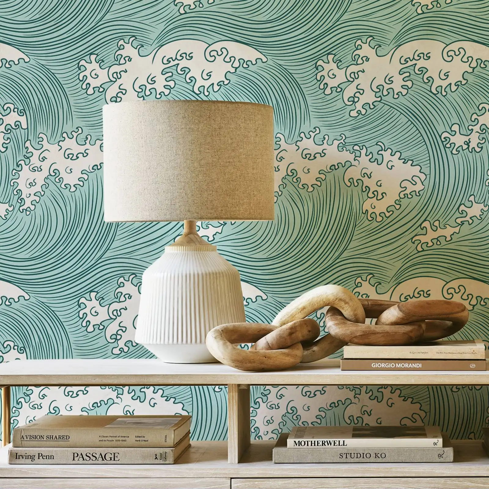 Ocean Waves Wallpaper Murals, White Waves Self Adhesive Wallpaper For Home Decoration,Peel and Stick Or Tradition Un-paste Paper