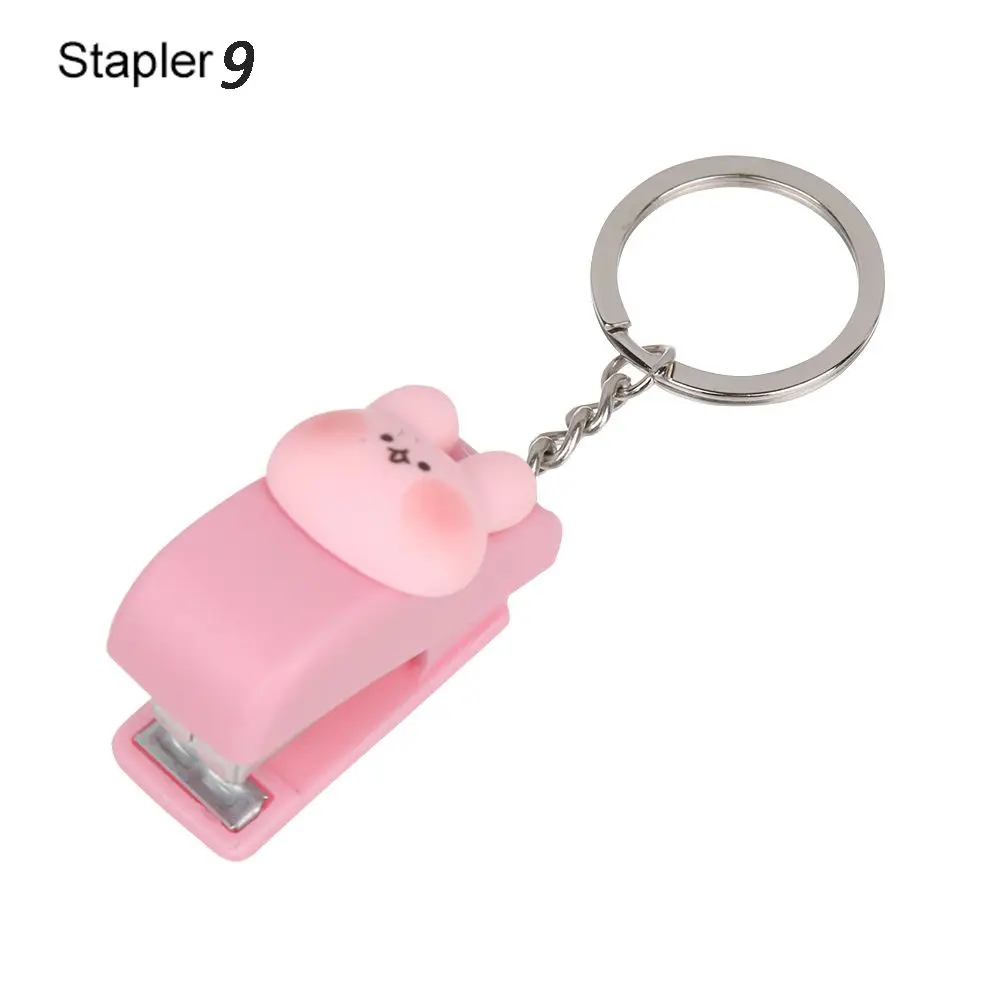 Portable File Organizer Binder Tools Push Clip Stapler Paper Clips Document Binding Hoops Mini Stapler