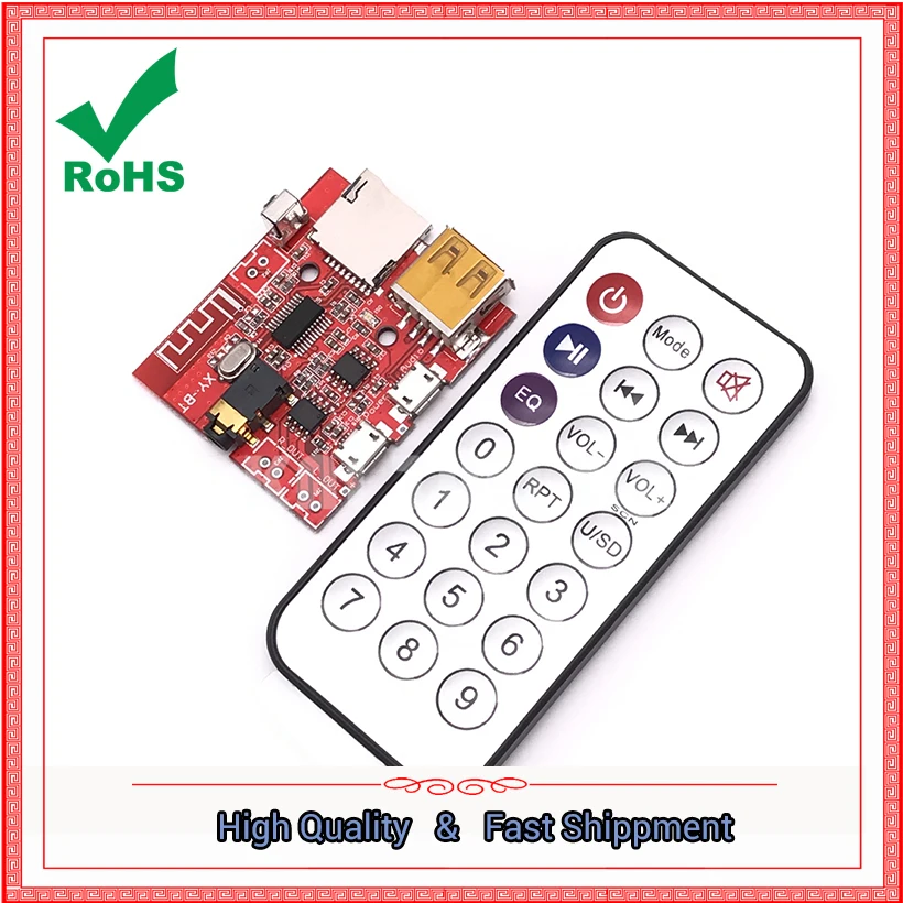 Módulo de decodificação mp3 compatível com bluetooth, placa receptora de áudio, amplificador de alto-falante de carro sem perdas, módulo de placa de circuito 4.1 modificado
