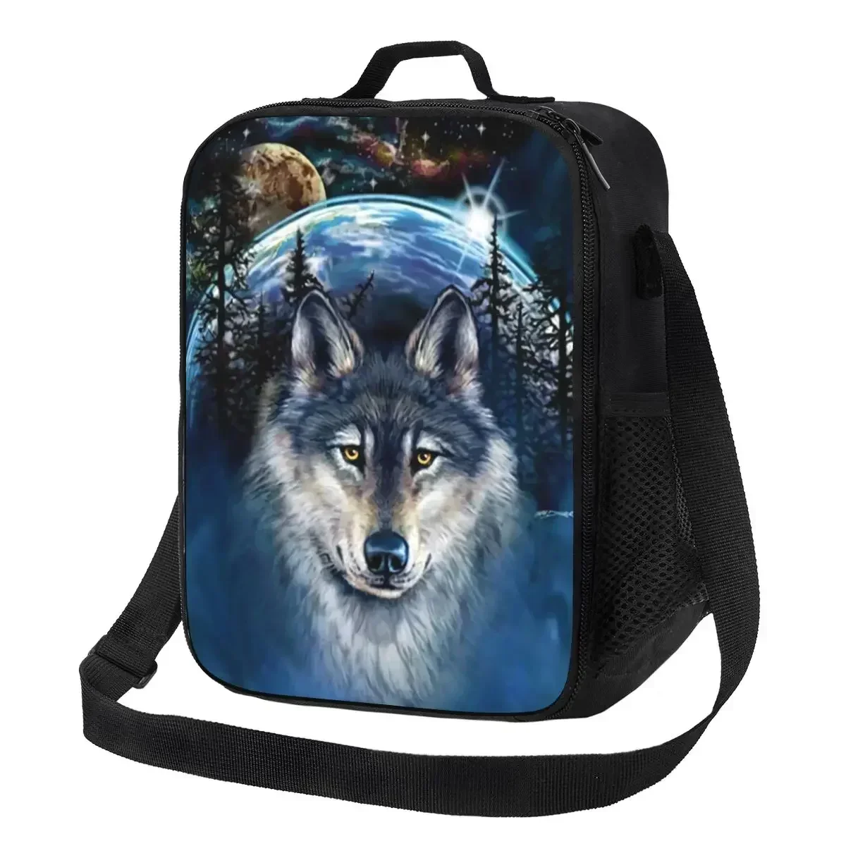 Wolf Insulated Lunch Bag for Women Animal Cooler Thermal Lunch Box Office Picnic Travel