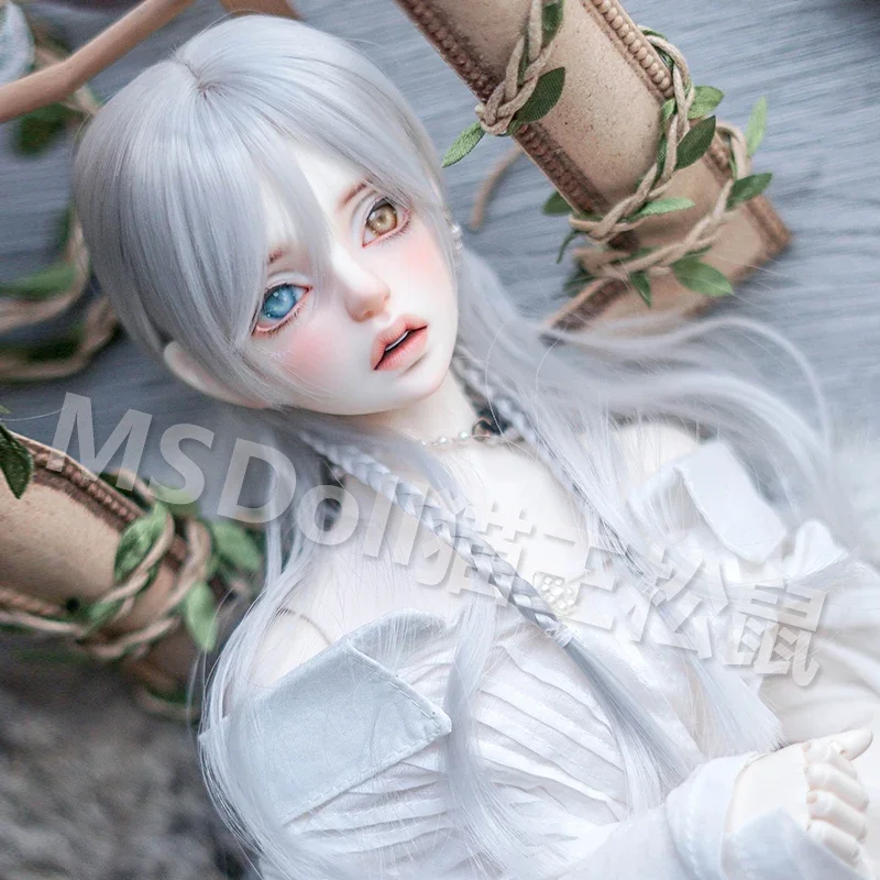 Bjd Doll Wig 1/3 1/4 1/6 Bjd Soft Hair Wolf Tail with Braids Style Wig Medium and Long Hair Bjd Doll Accessories Girl DIY Toys