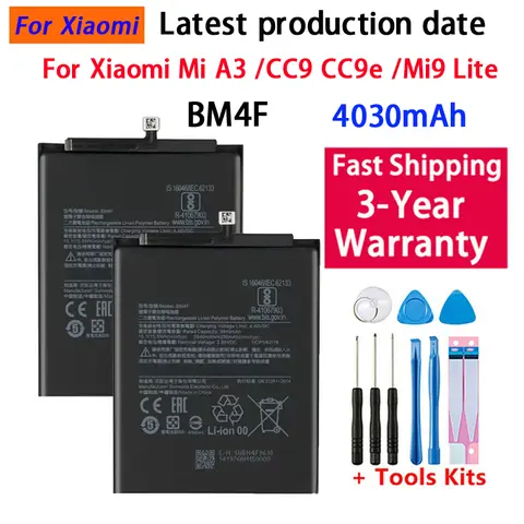 100% For XIAO MI Replacement Phone Battery BM4F for Xiaomi Mi A3 CC9 CC9e CC9 Mi9 Lite bateria Batteries Fast Shipping