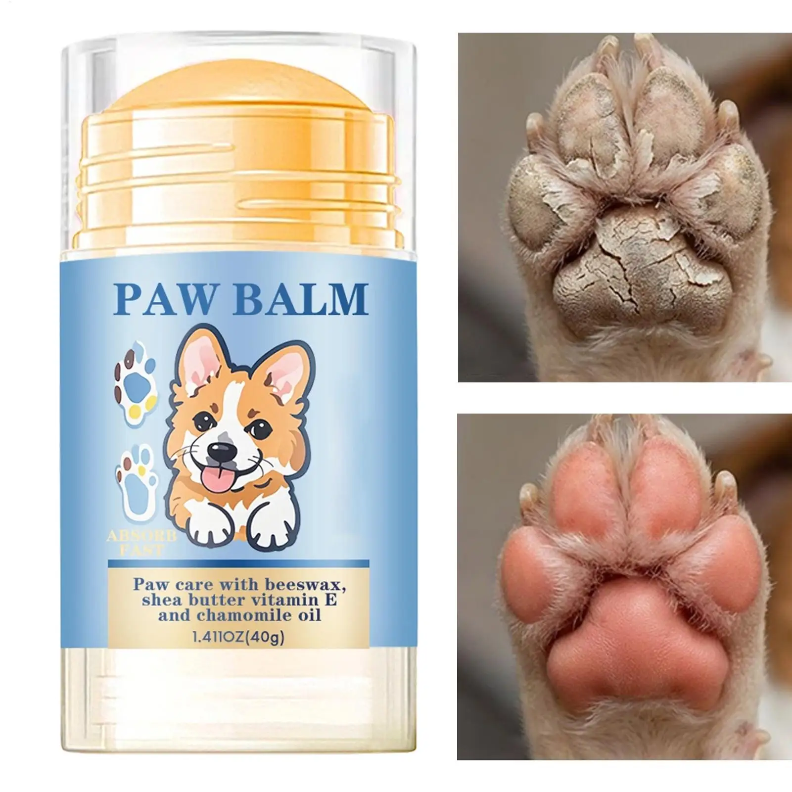 Dog Balm Puppy Paw Balm Foot Cream 40g Moisturizing Natural Wax For Puppy Pet Dry Cracked Skin Care Winter Road Salt Hot Cold
