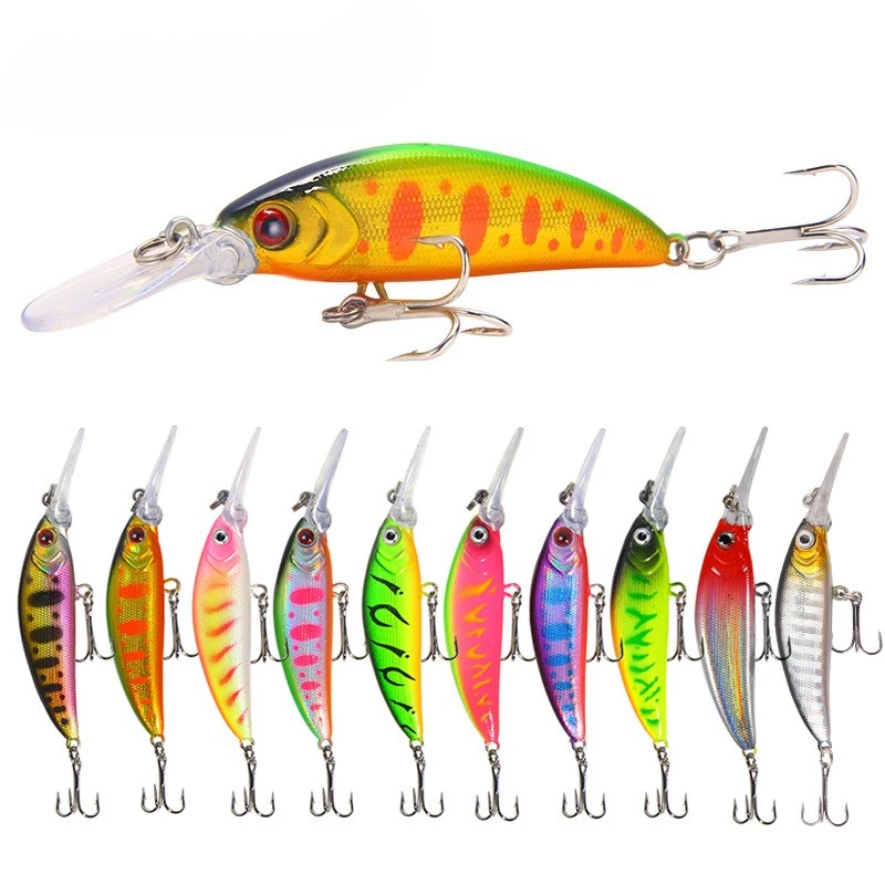 10 Stück 10 Farben 6 g/7 cm Jig-Angelköder-Set – künstliche Barschköder, Forellen-Jigging-Köder für Süßwasser-Salzwasser-Angeln