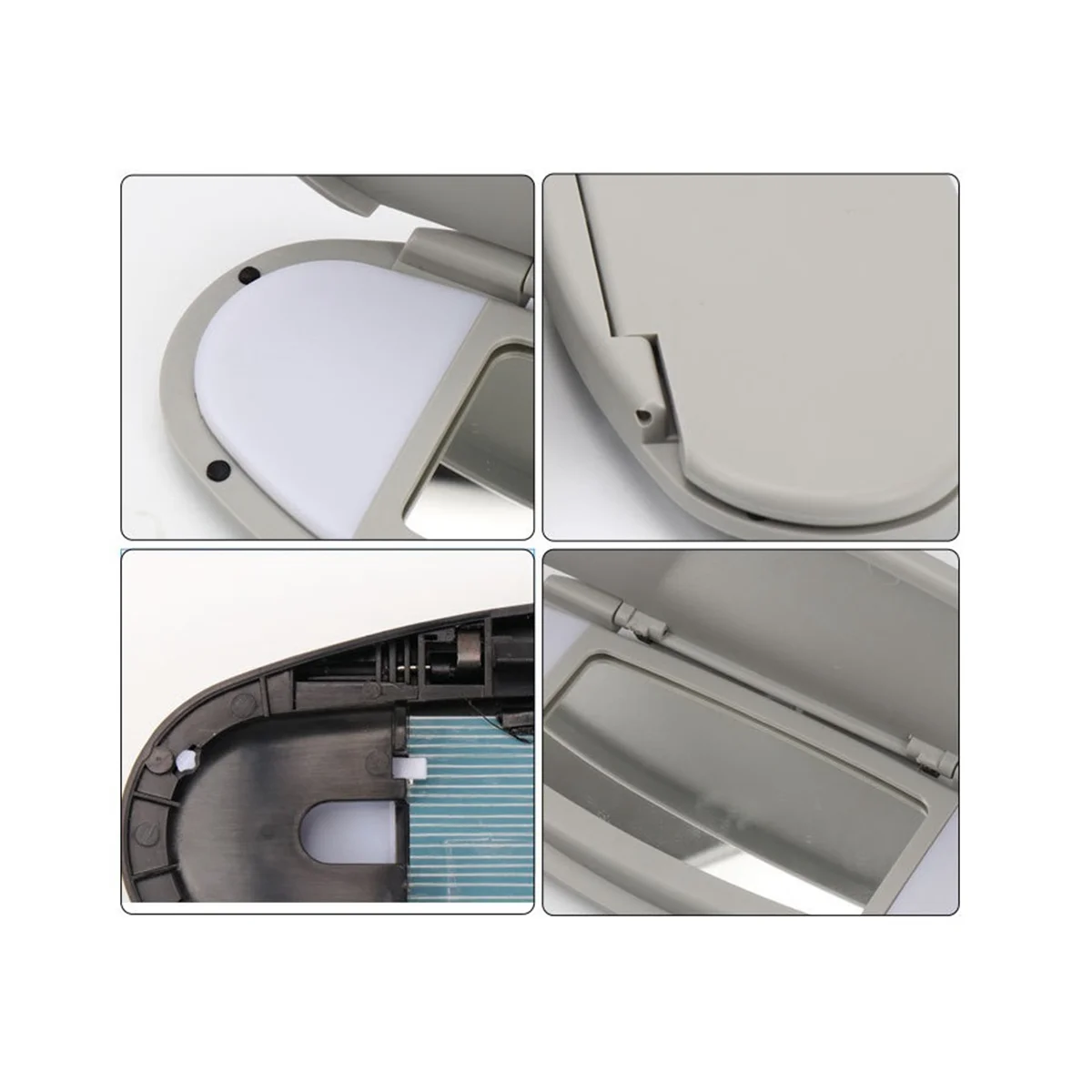 Car Sun Visor Mirror Cover Makeup Mirror Cover 51167361833 for BMW MINI Cooper R55 R56 R60 2007-2014 F55 F56 F60,Gray