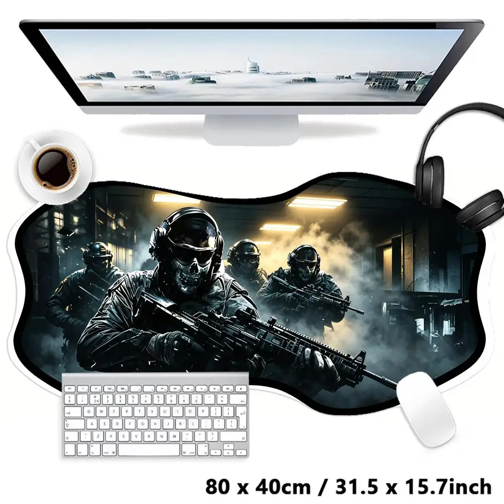 Large Size Playmat Modern War Battlefield Scene Mousepad Supports Precise Move For Intense Gaming And Laptop Work