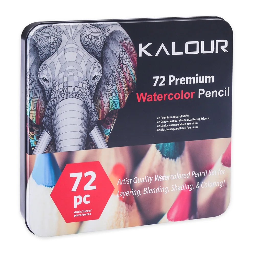 Imagem -04 - Kalour Aquarela Lápis de Cor Grupo Desenho Profissional Lápis de Cor Artista para Colorir Esboço Arte Suprimentos 72 Pcs