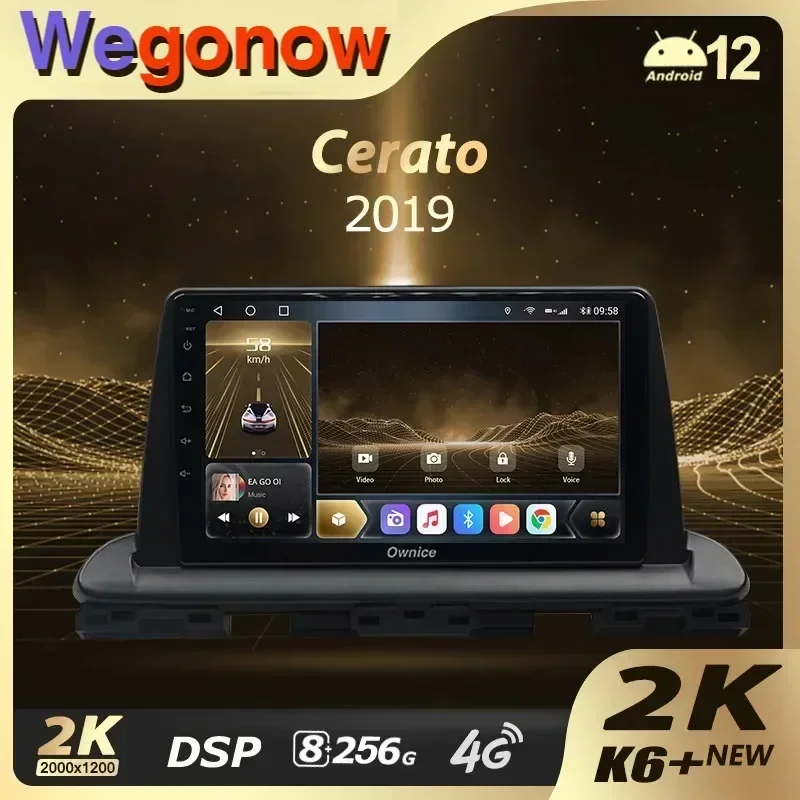 Ownice K6+ 2K for Kia Cerato 4 IV 2018 - 2021 Car Radio Multimedia Video Player Navigation Stereo GPS Android 12 No 2din 8+256G