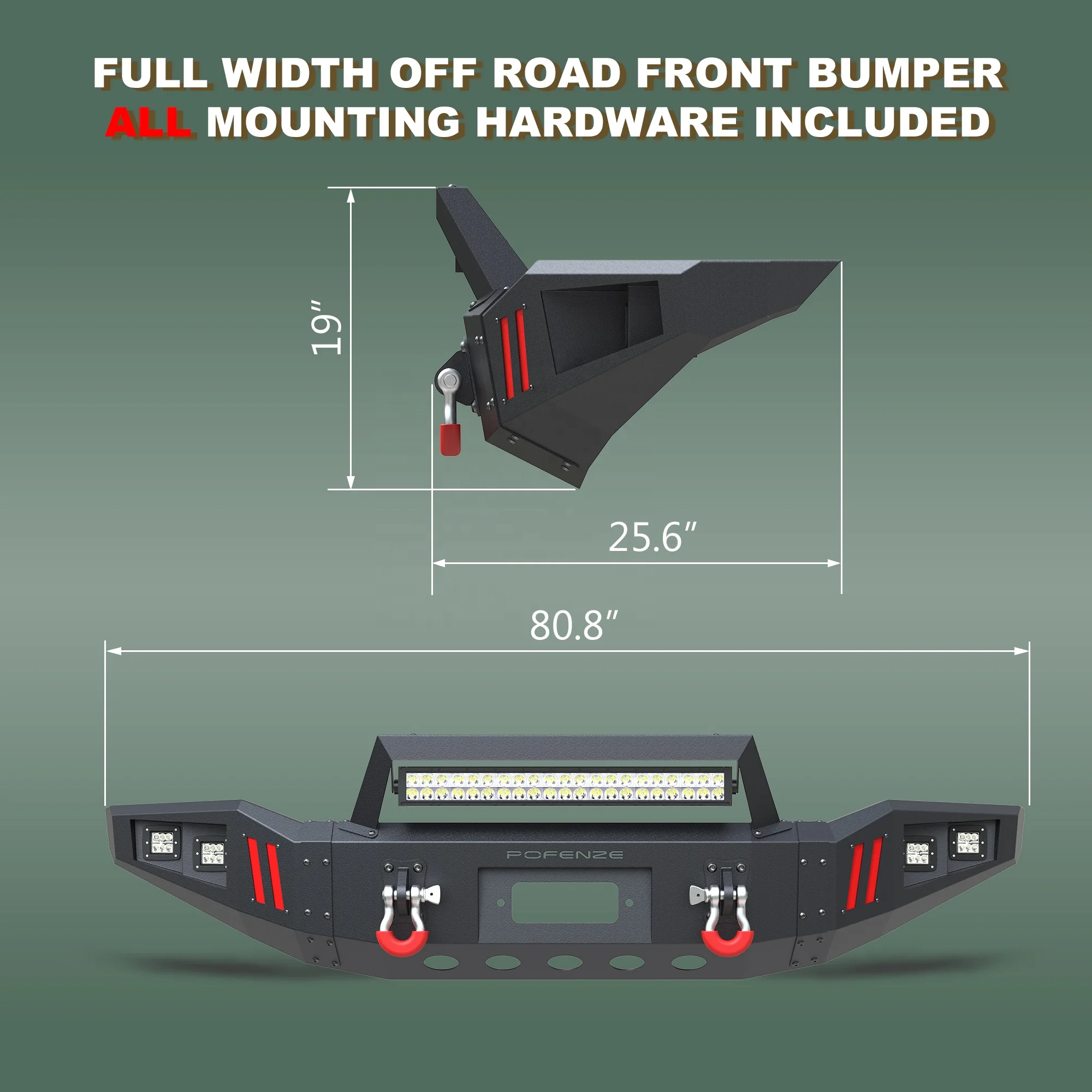 Bumper Bar with Winch Plate for Toyota Tundra 2007-2013 & Sequoia 2008-2021,Textured Black Front Bumper