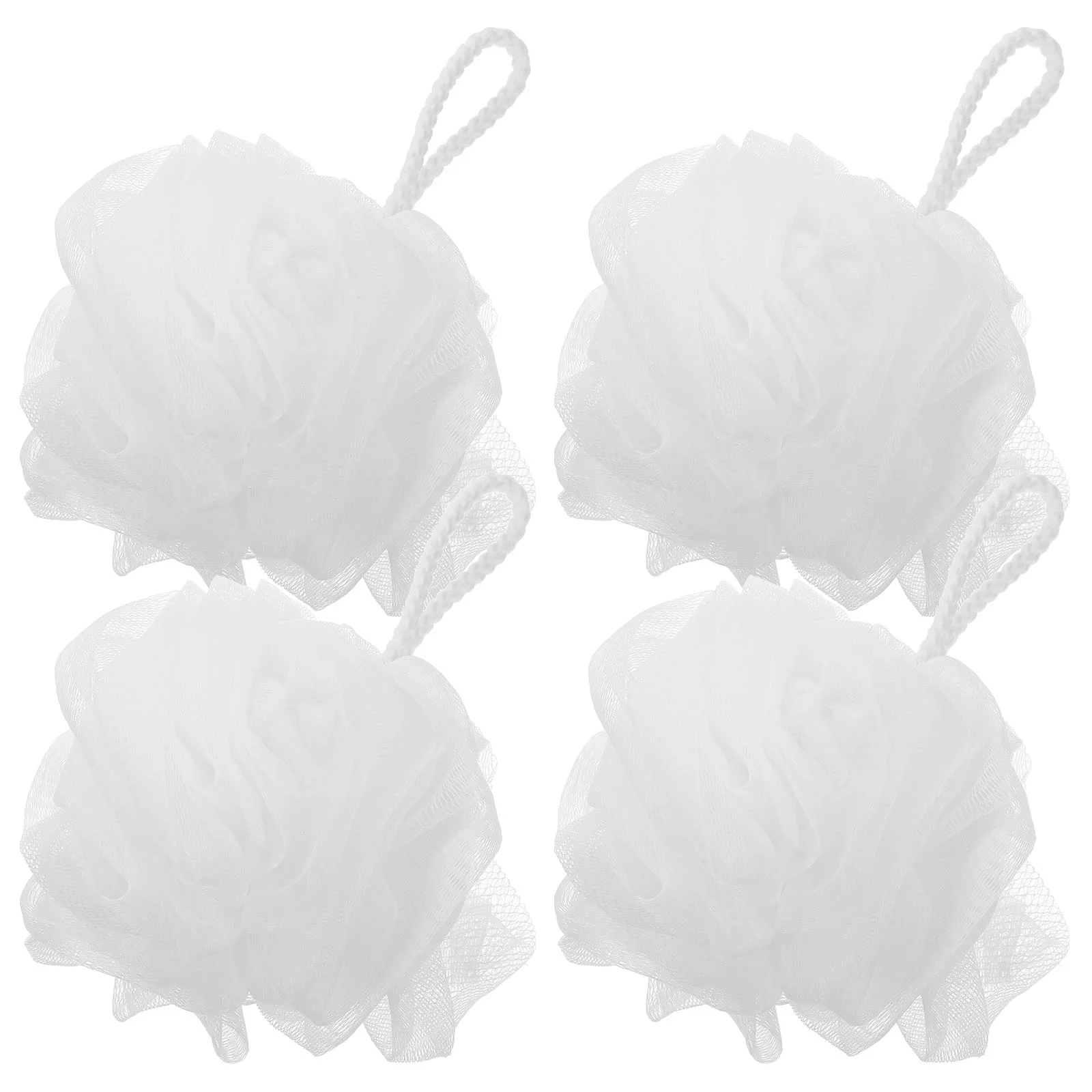 

4 Pcs Bath Bouquet Shower Scrunchies Loofah Cleaning Wipes for Women Sponge Puff