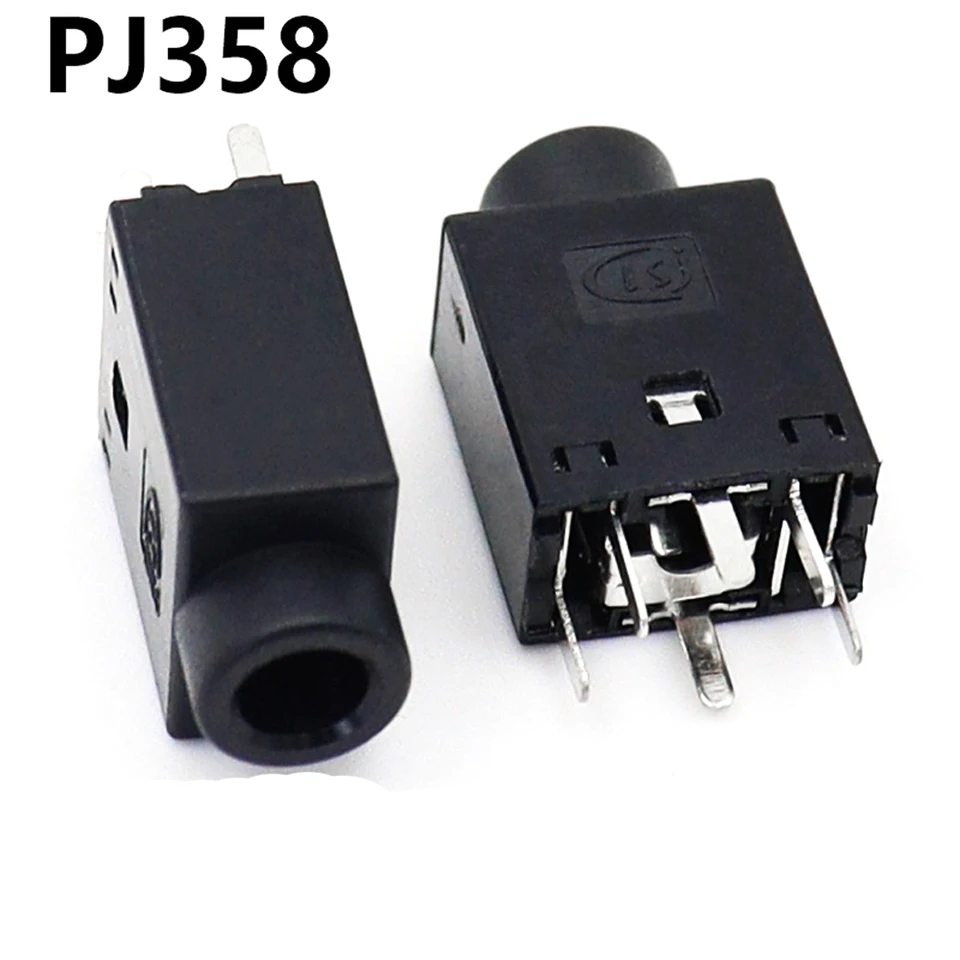 pino8 100PCS 3.5mm PJ-358A Vertical Headphone Jack Socket