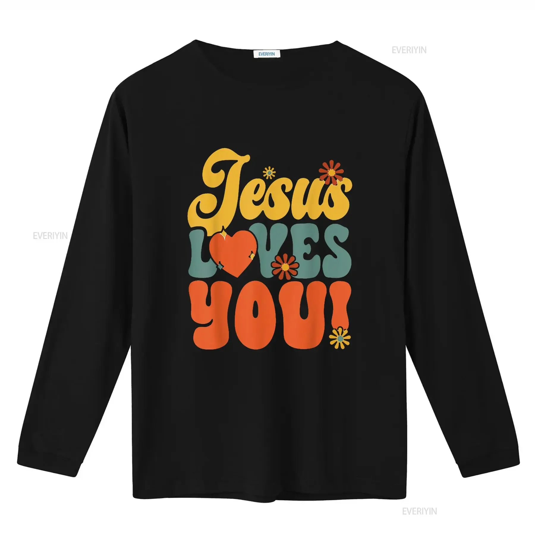 Cristão retro jesus te ama religioso fé deus 70s t camisa vintage lavado streetwear topo para uso diário respirável