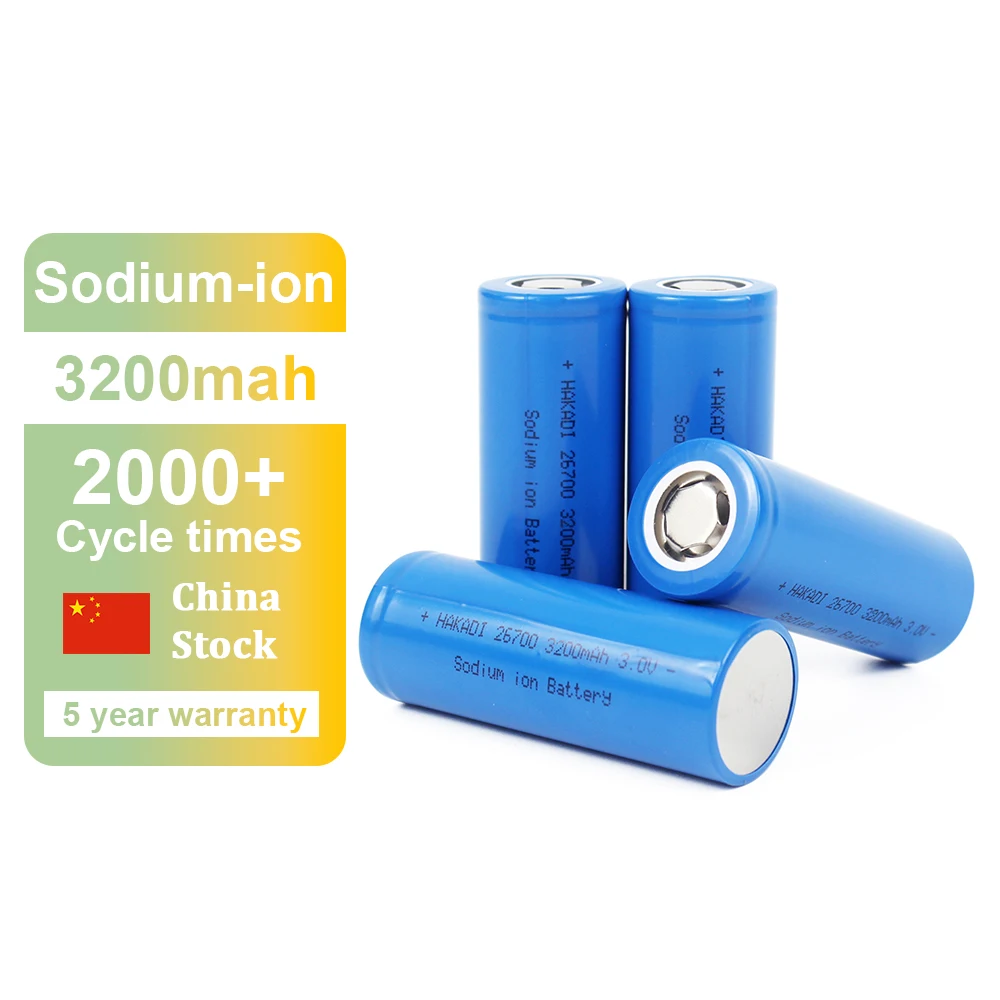 BTRHAKADI 26700 3V 3200mah Rechargeable Na-ion Sodium Batteries 4-20PCS For Solar Light Energy Storage Boat Discharge at -30℃