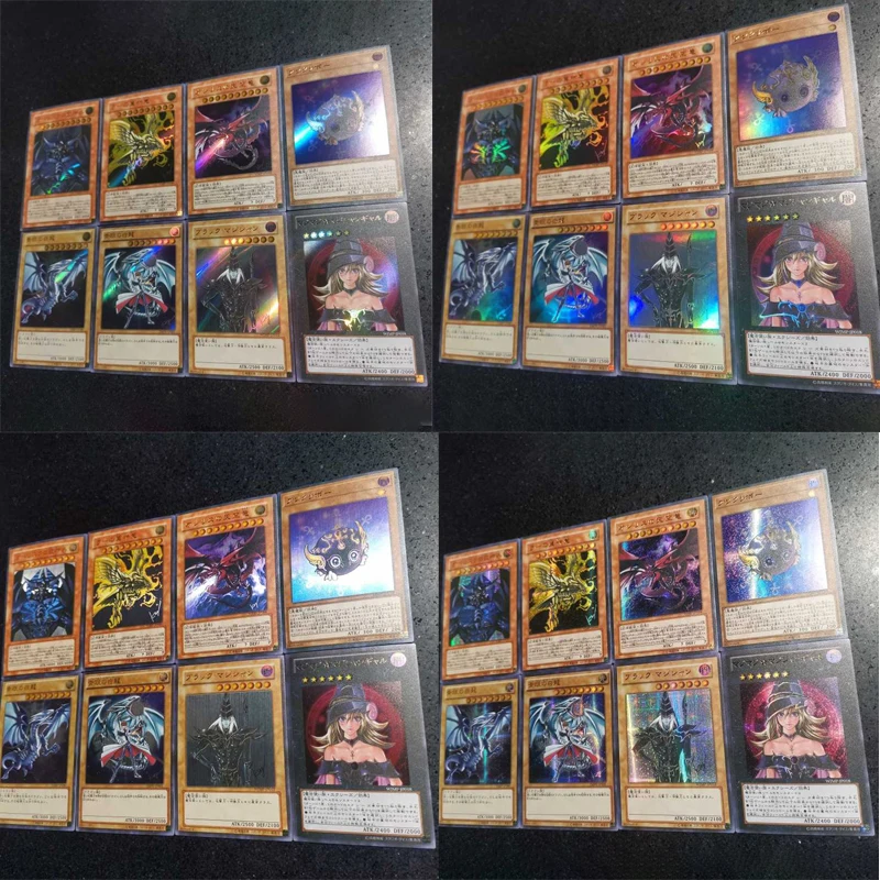 8 pezzi fai da te Yu-Gi-Oh! Flash Card Obelisco il Tormentor Blue-Eyes Drago bianco Mago nero Ragazza Carta da collezione Regalo di Natale
