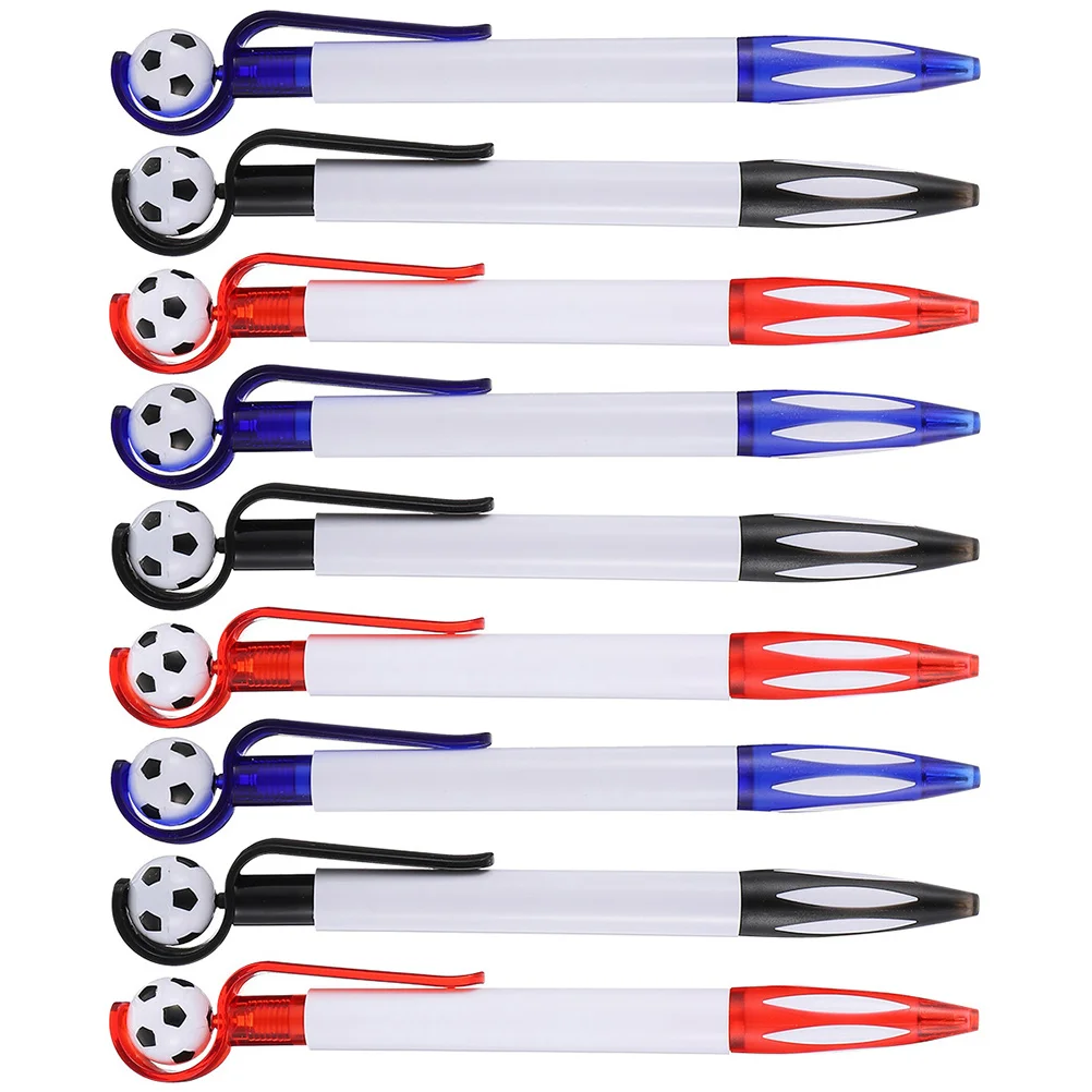 9 Pcs Ballpoint Pen Advertising Retractable Soccer Party Favors Writing Stationery Football Decoration Plastic Pens