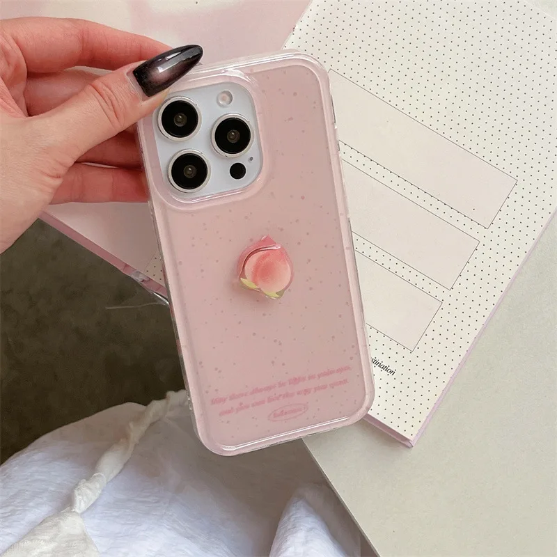 الفاكهة العنب الخوخ جوز الهند كول تدوير قوس قذيفة جراب هاتف آيفون 16 15 14 13 برو ماكس حافظة لطيف الكرتون غطاء مقاوم للصدمات