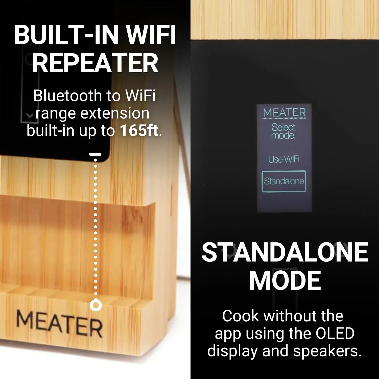 Blok MEATER: termometer daging pintar WiFi Premium 4-Probe | Untuk BBQ, Oven, panggangan, Dapur, pengasap, aplikasi iOS & Android Rotisserie