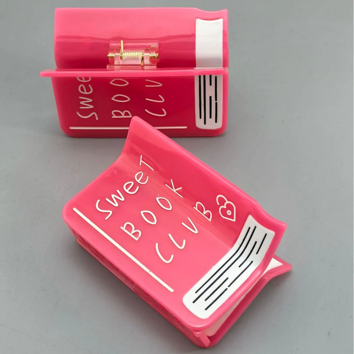 

Sweet Pink Color Notebook Korean Style Book shape Acetate Hair Clip For Women Unique Design Hair Claw Hairpin Ornament